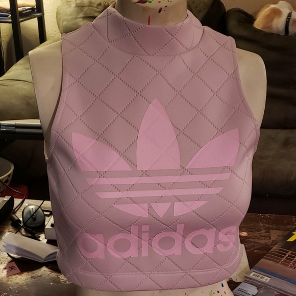 adidas Tops - Adidas Wonder Pink Mock Neck Crop Top S